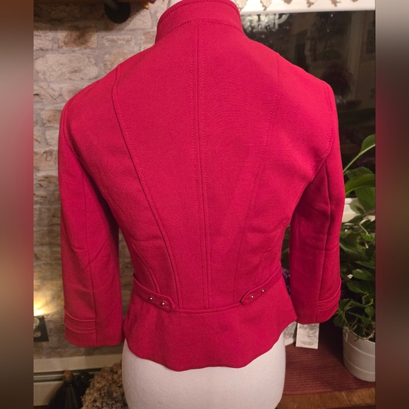 White House Black Market Vibrant Red Blazer Size 00 - Picture 5 of 10